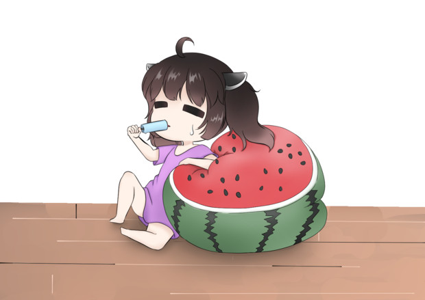 きりたんとスイカクッション 春ボケ さんのイラスト ニコニコ静画 イラスト