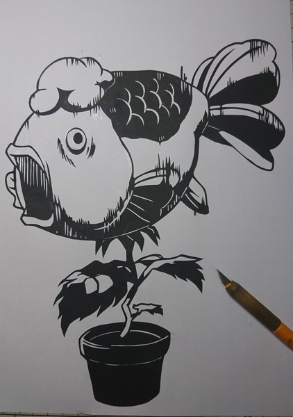 切り絵 金魚草 鬼灯の冷徹 葉月 さんのイラスト ニコニコ静画 イラスト