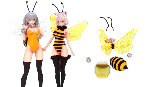 Mmd ミツバチっぽいパーツ配布 Mit U さんのイラスト ニコニコ静画 イラスト