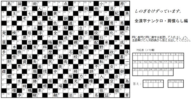 漢字ナンクロ７０問目 栃木那須 初代 さんのイラスト ニコニコ静画 イラスト