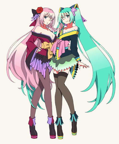 蝶と華 初音ミク 巡音ルカ 浅井麻 さんのイラスト ニコニコ静画 イラスト