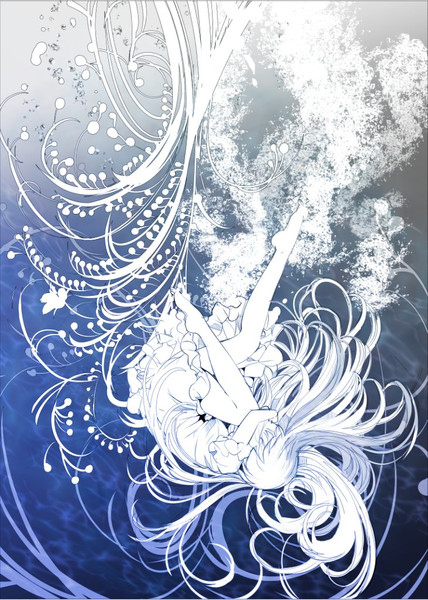 思い出の海に溺れる こもりひっき 幻想少女絵 さんのイラスト ニコニコ静画 イラスト