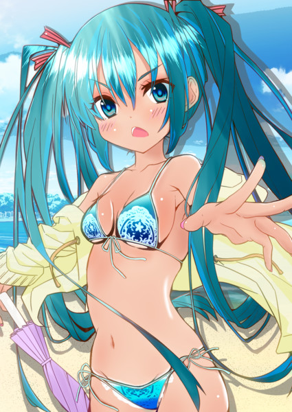 初音ミク 水着ミクさん Xelvis さんのイラスト ニコニコ静画 イラスト