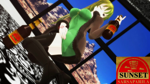 見返り美人サンセット サルサパリラ広告 夏mmdふぇすと展覧会 カトラス リトルジャックp さんのイラスト ニコニコ静画 イラスト