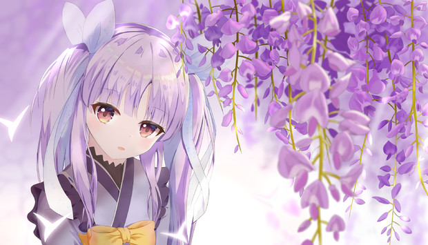 藤の花とキョウカちゃん ありおり さんのイラスト ニコニコ静画 イラスト