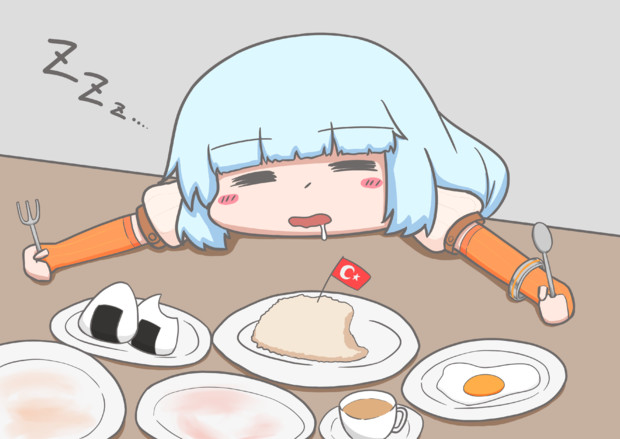 ごはんの途中で寝ちゃったあかりちゃん 5 Nmzi ひまじん さんのイラスト ニコニコ静画 イラスト
