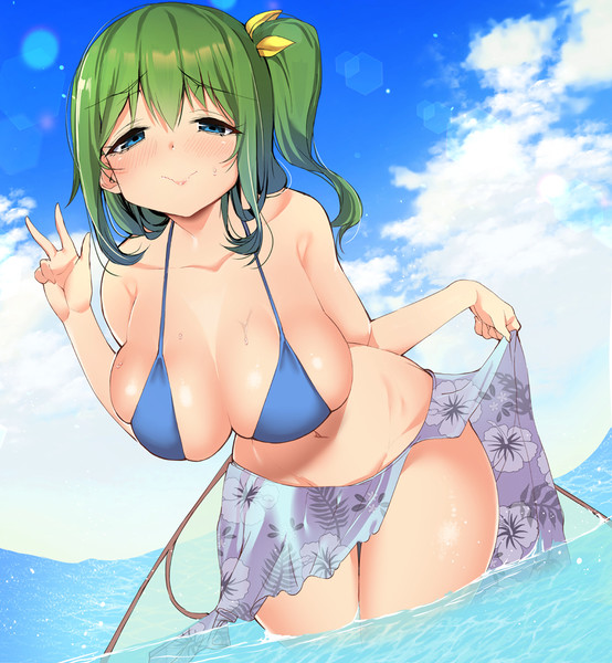 恥じらいピース水着ちゃん大 にげサポ さんのイラスト ニコニコ静画 イラスト