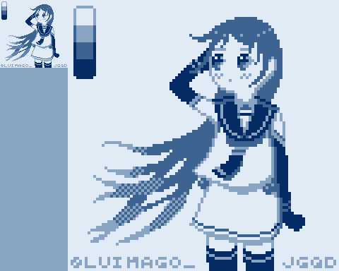 艦これ 五月雨ちゃん4色チャレンジ ドット絵 Luimago さんのイラスト ニコニコ静画 イラスト