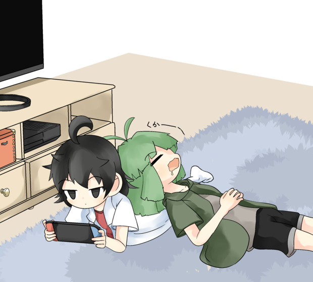 50 机 寝る イラスト
