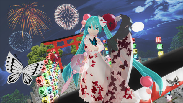 【私の推し曲選手権】宵待蝶々【MMD花火大会2020】