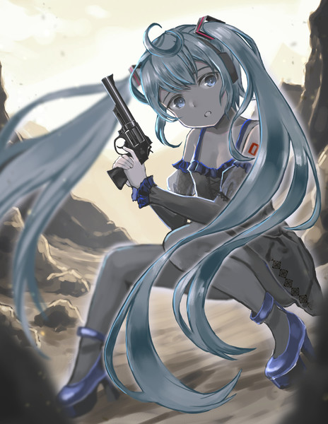 岩場のミク 謎の投稿者c さんのイラスト ニコニコ静画 イラスト