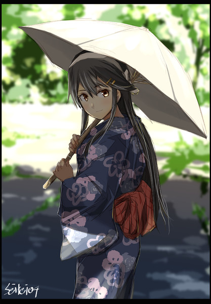 浴衣の榛名と Seitei さんのイラスト ニコニコ静画 イラスト