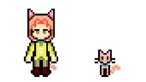 【ドット絵】邪眼の姫の物語？　の大福(混沌Pの飼い猫)