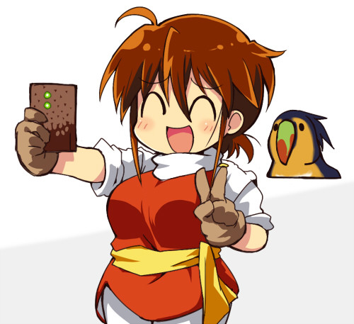 モンスターファーム2移植版発売記念にスマホで自撮りするコルト ほこ さんのイラスト ニコニコ静画 イラスト