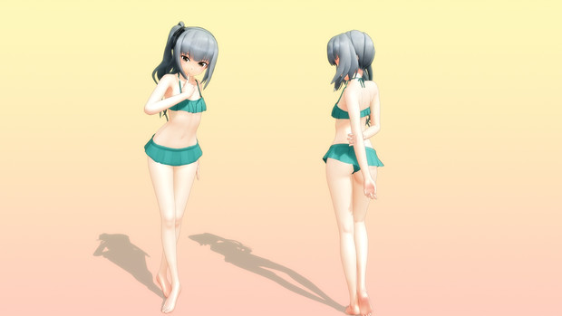 Mmd衣装更新のお知らせ 霞 艦これ の水着 クロカサ さんのイラスト ニコニコ静画 イラスト