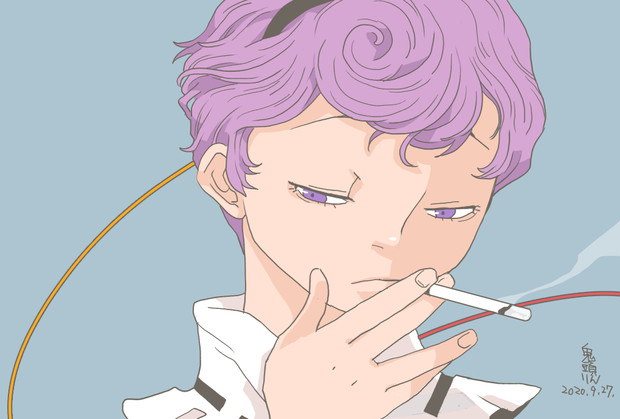 煙草を吸うさとり様 おにこべ さんのイラスト ニコニコ静画 イラスト
