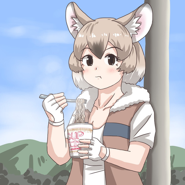 カップ麺を食べるアフリカオニネズミさん 向山 さんのイラスト ニコニコ静画 イラスト