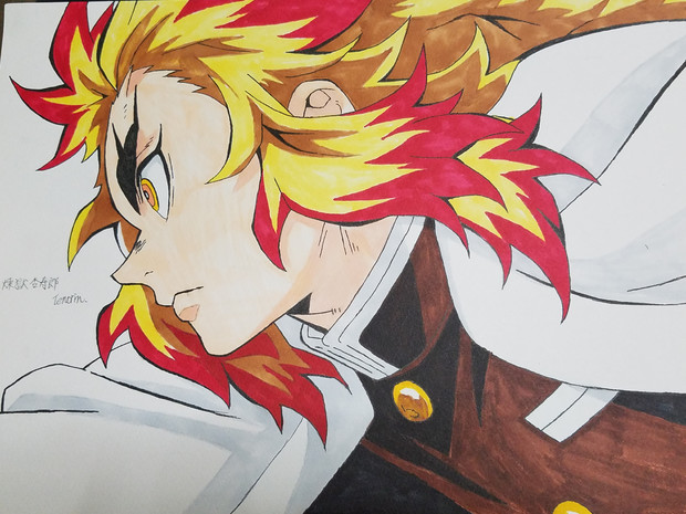 鬼滅の刃】煉獄杏寿郎 描いてみた Kimetsu no Yaiba | Drawing
