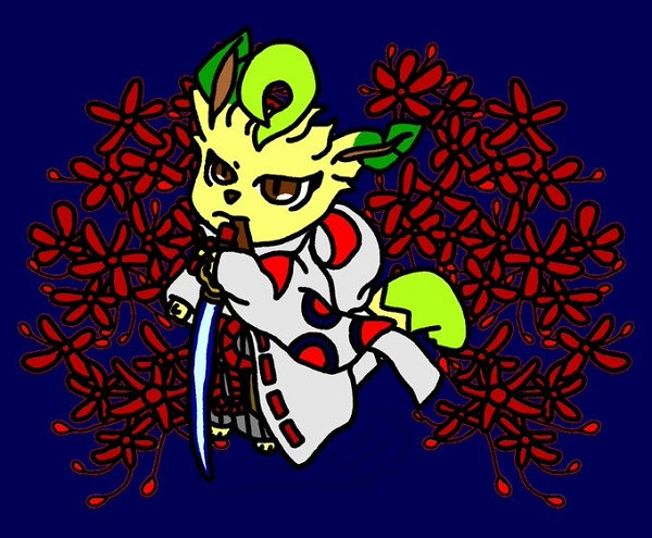侍リーフィア 鬼丸国綱衣装 ヨモハマチ 絵の練習 さんのイラスト ニコニコ静画 イラスト