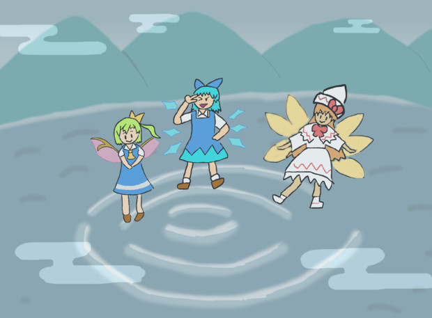 霧の湖で遊ぶ妖精さん Flora De Gennes さんのイラスト ニコニコ静画 イラスト
