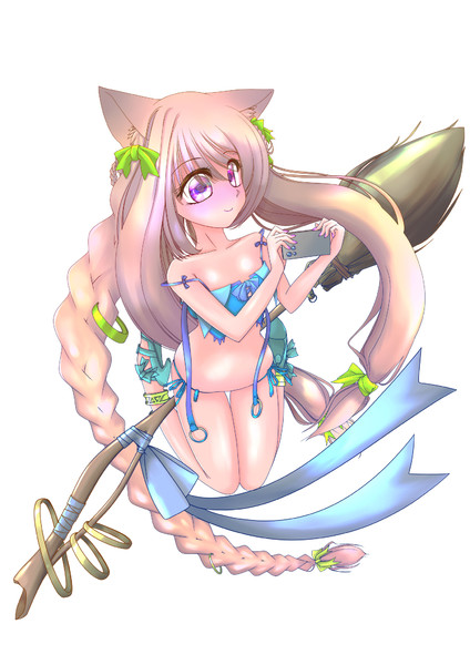 ロングネコミミ魔法使いと空飛ぶほうきえっちな下着と詰め込んでみました べるべる さんのイラスト ニコニコ静画 イラスト