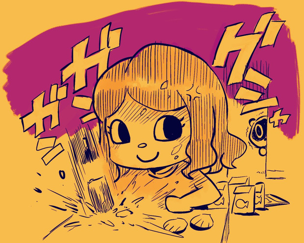 朝5時から金槌でアサリ100個砕きまくる女 チャコの飼い主 さんのイラスト ニコニコ静画 イラスト