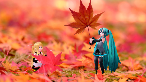 ちっちゃいミクと紅葉狩り せいたか さんのイラスト ニコニコ静画 イラスト