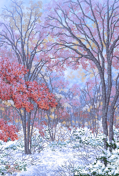 晩秋 雪紅葉 スーピー さんのイラスト ニコニコ静画 イラスト