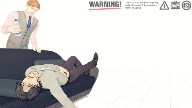 疲れて倒れてる Mmdオリキャラ モドキ式黒岩正義 ジョニー はすはな さんのイラスト ニコニコ静画 イラスト