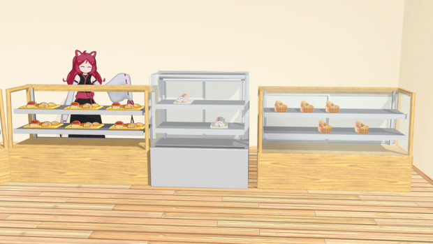 【MMDモデル配布】パン屋にある陳列棚セット