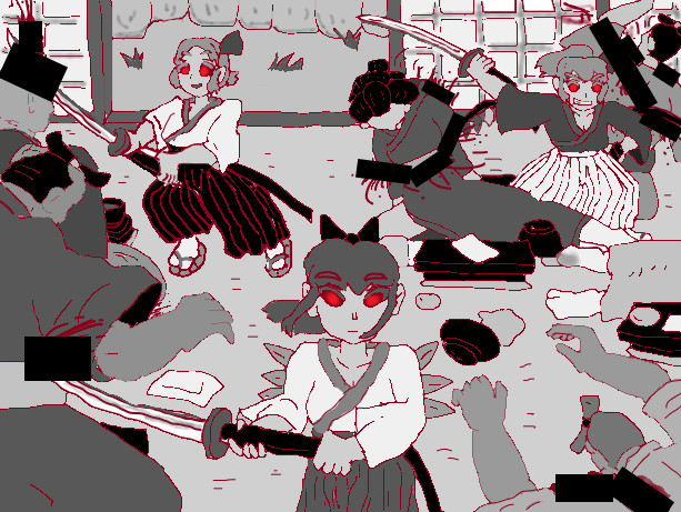 宴会で酔っ払った人たちを ディアリン さんのイラスト ニコニコ静画 イラスト