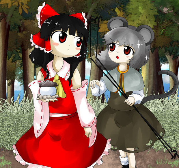 博麗霊夢&ナズーリン / あやしー さんのイラスト - ニコニコ静画