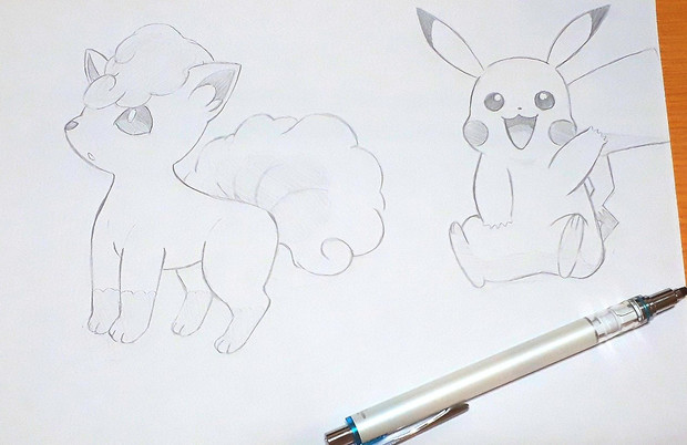 練習模写2 アローラロコンとピカチュウ まめ小町 さんのイラスト ニコニコ静画 イラスト