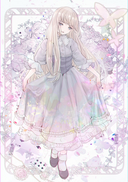 バラとトランプの少女 こもりひっき 幻想少女絵 さんのイラスト ニコニコ静画 イラスト