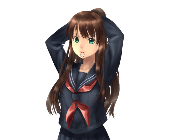 オリジナル絵 黒いセーラー服の女の子 ニコニコ静画 イラスト