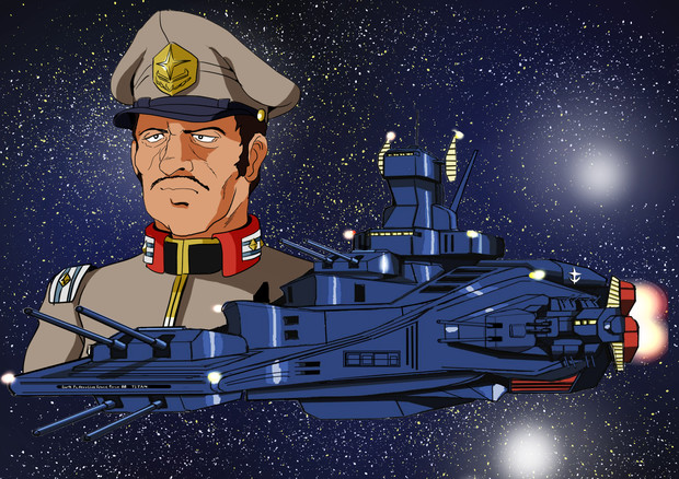 地球連邦軍中将マクファティ ティアンム提督 となりのマッキンタイア さんのイラスト ニコニコ静画 イラスト