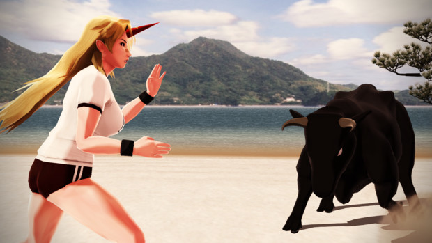 Mmd 猛牛と戦う空手鬼 じゆうかうがい さんのイラスト ニコニコ静画 イラスト