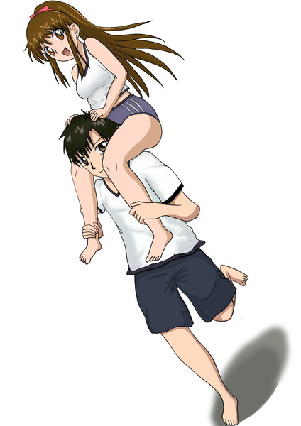 大海恵ちゃんを肩車して走る高嶺清麿くん お絵描きの鬱まる まる さんのイラスト ニコニコ静画 イラスト