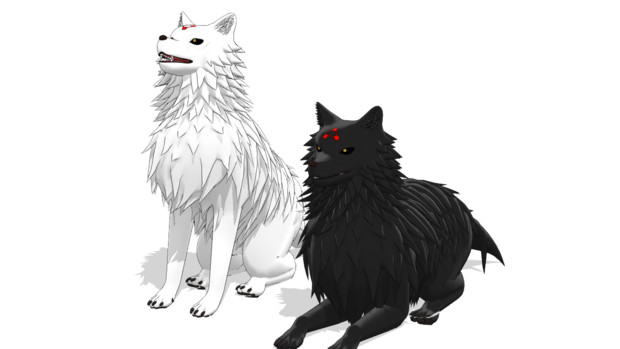 Mmd呪術廻戦 玉犬 モデル配布 白羽 さんのイラスト ニコニコ静画 イラスト