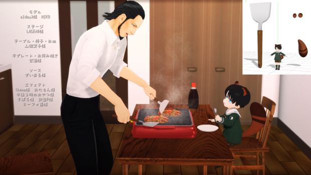 たぬきの耳としっぽ お好み焼きのヘラ コテ Hiko ブロマガお引越作業中 さんのイラスト ニコニコ静画 イラスト
