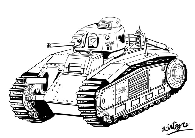 ８８のおやつその１ フランス陸軍 ルノーb1重戦車くん となりのマッキンタイア さんのイラスト ニコニコ静画 イラスト