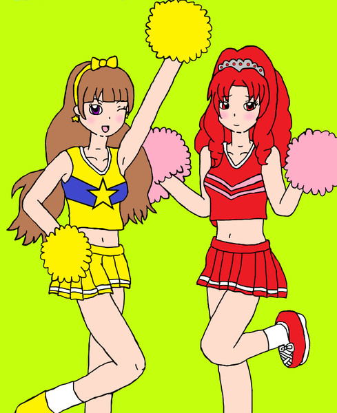 プリキュアの日 チアリーダーの衣装を着た天ノ川きららと紅城トワ アキラ さんのイラスト ニコニコ静画 イラスト