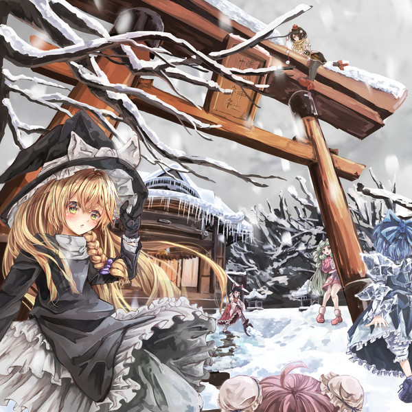 雪の博麗神社 こんにちは さんのイラスト ニコニコ静画 イラスト