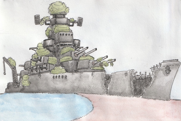 のこされ島の廃軍艦 未来少年コナン 亡羊補牢 さんのイラスト ニコニコ静画 イラスト