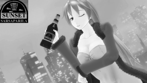 0215 モノクロ広告 サンセット サルサパリラ玲霞さん3 Mmdモノクロポートレート カトラス リトルジャックp さんのイラスト ニコニコ静画 イラスト