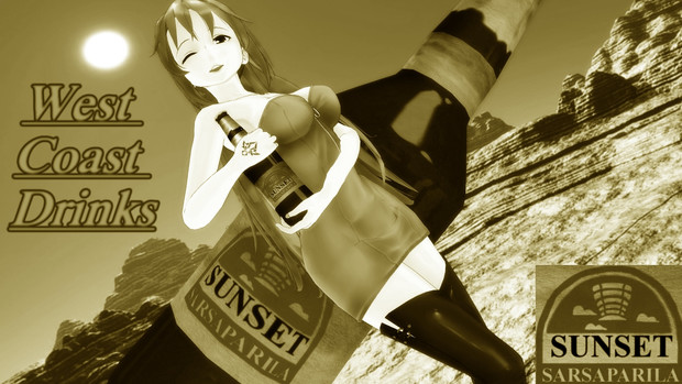 0215 モノクロ広告 サンセット サルサパリラ玲霞さん6 Mmdモノクロポートレート カトラス リトルジャックp さんのイラスト ニコニコ静画 イラスト