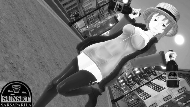 0215 モノクロ広告 サンセット サルサパリラ玲霞さん17 Mmdモノクロポートレート カトラス リトルジャックp さんのイラスト ニコニコ静画 イラスト