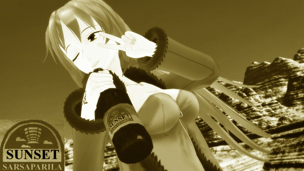 0215 モノクロ広告 サンセット サルサパリラ玲霞さん21 Mmdモノクロポートレート カトラス リトルジャックp さんのイラスト ニコニコ静画 イラスト