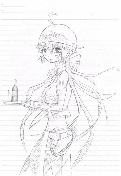 居酒屋で働くハクを描いてみた シロクロ 天国イク さんのイラスト ニコニコ静画 イラスト