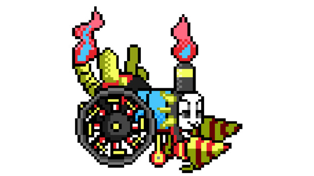 ドット絵 蛇と邪神とアルフレイム冒険譚のトーマス型パンジャンドラム くまだかわい さんのイラスト ニコニコ静画 イラスト